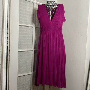 Mixie v-neck midi-dress, fuschia, medium